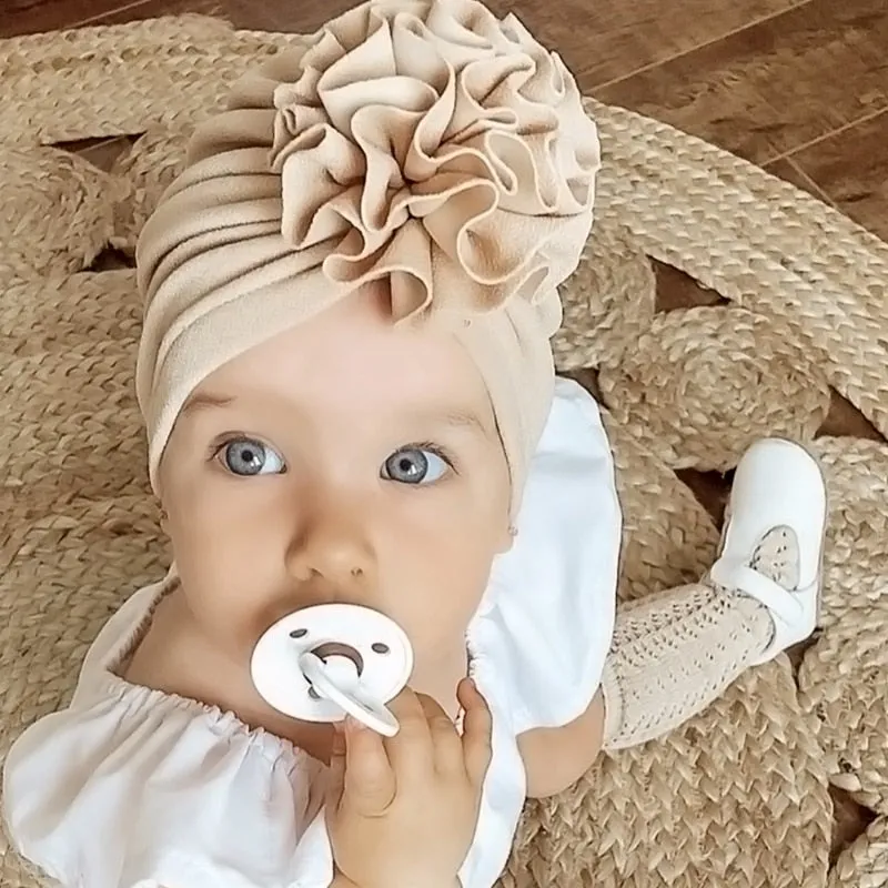 Lovely Flower Baby Hat Soft Baby Girl Hat Turban Spring Infant Toddler Newborn Baby Cap Bonnet Headwraps Kids Hat Beanies