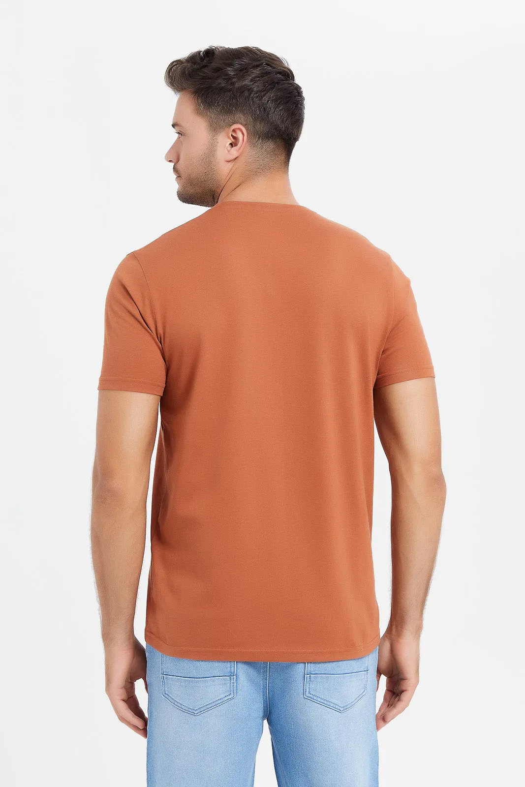 Men Tan Graphic T-Shirt