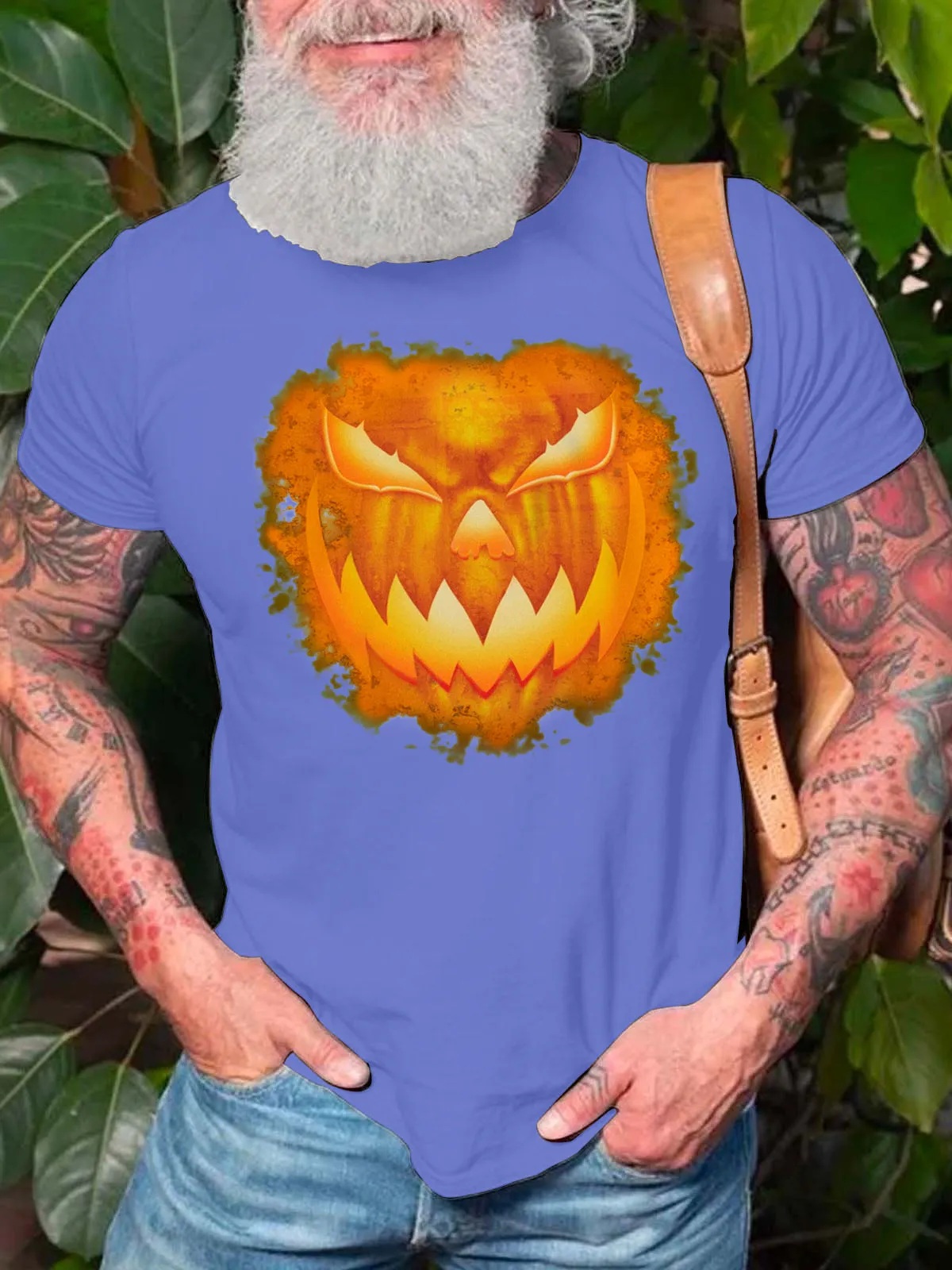 Men's Halloween Spooky Jack-o'-lantern Evil Grin Tee