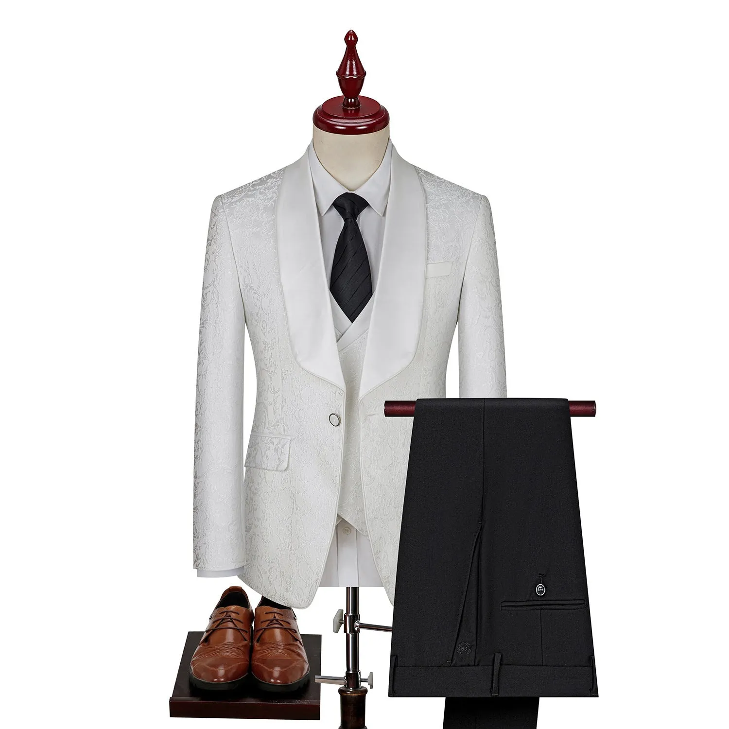 Men's Jacquard Suit Wedding Dress Groom Suit Suit Host Performance Costume