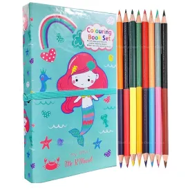 Mermaid Theme Colouring Book with 8 Double Side Colour Pencils