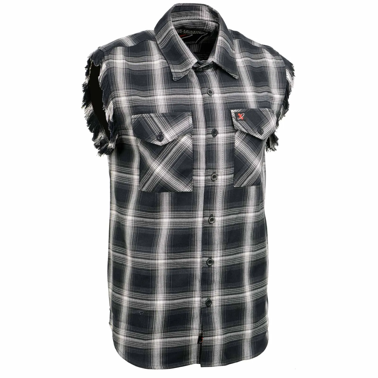 Milwaukee Leather MNG11694 Men’s Classic Black and White Button-Down