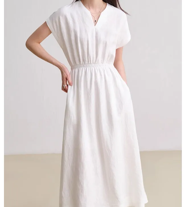 Minimalist Elegant Waist-Tied Long Dress for Women/9522