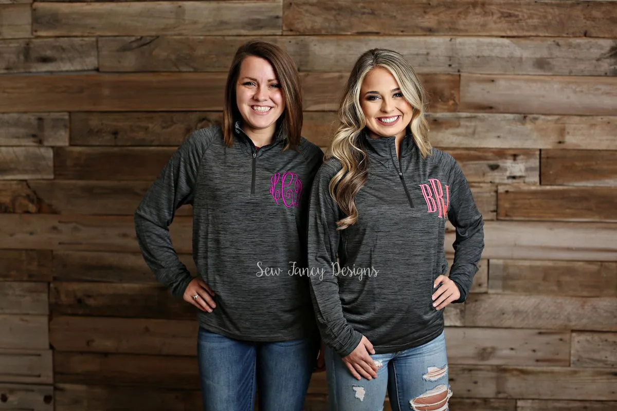 Monogrammed Performance Quarterzip Pullover