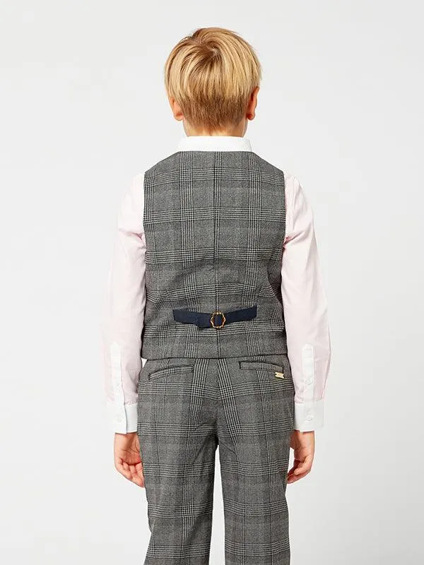 One Friday Grey Checks Waist Coat