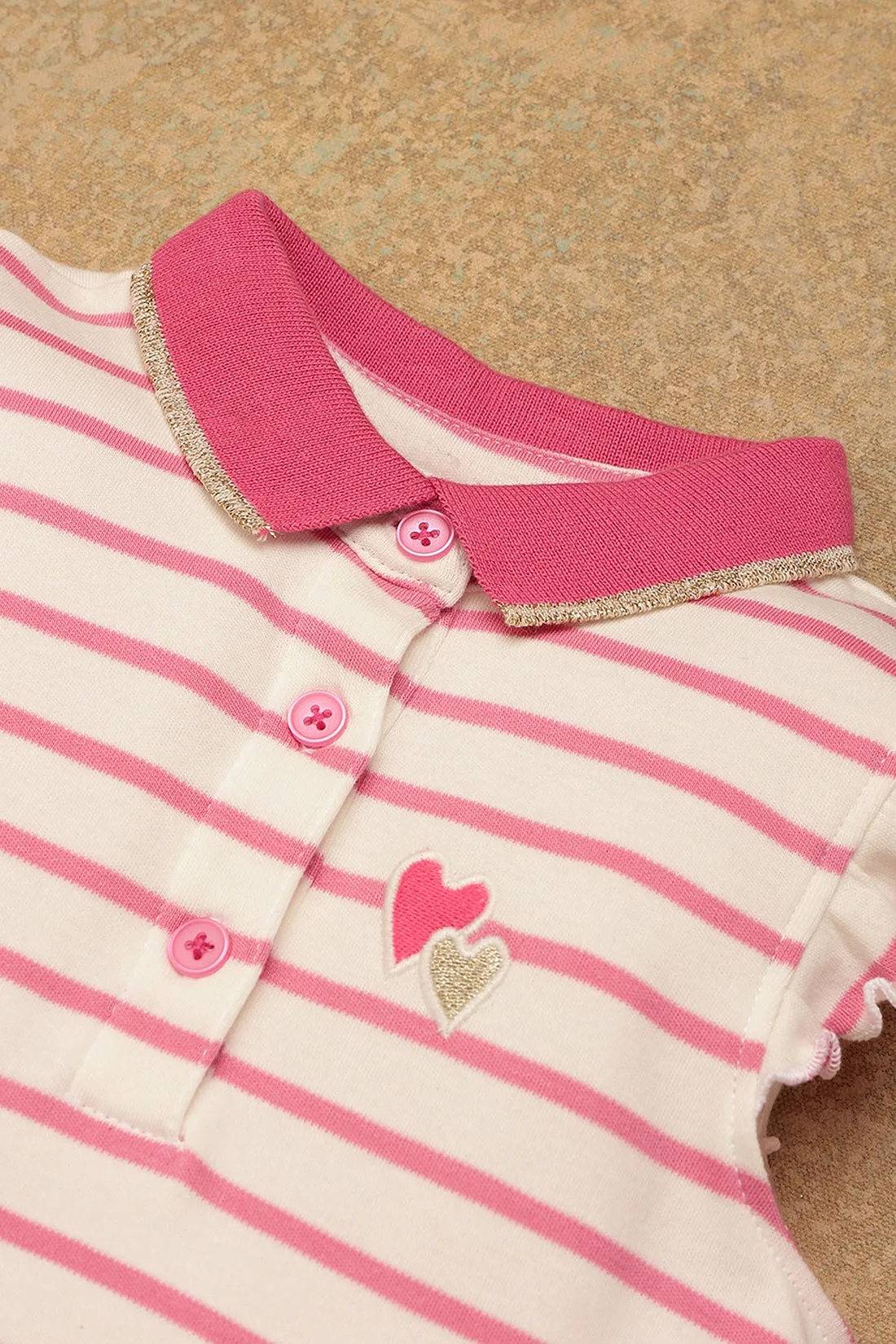 One Friday Kids Girls Pink Stripes Dress