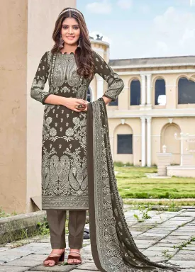 Pashmina Winter Unstitched Ladies Suit Dress Materials with Shawl