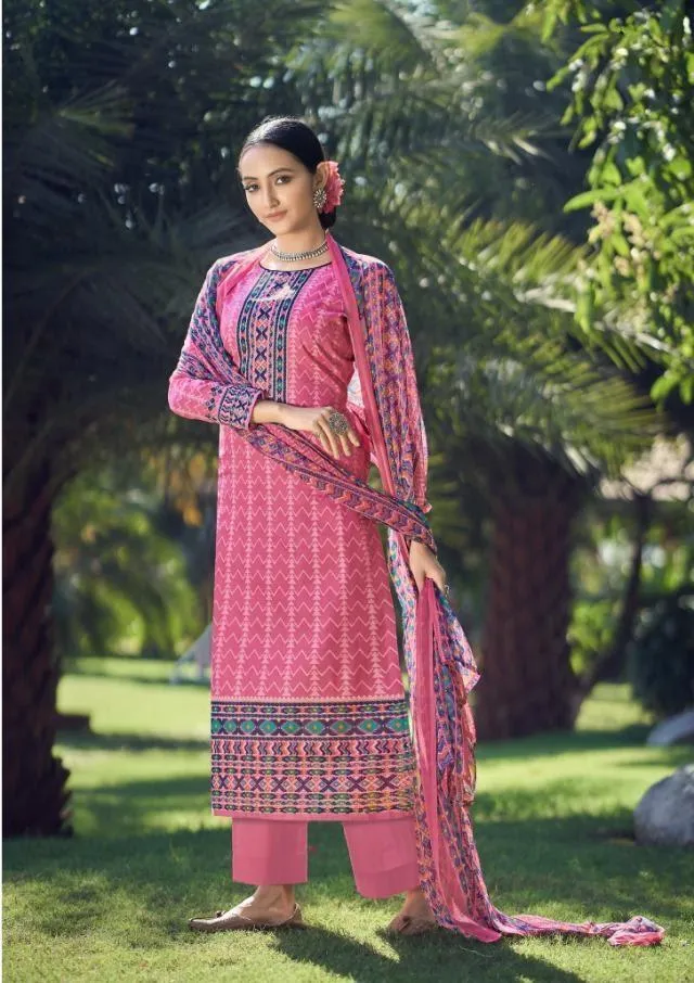 Pure lawn Unstitched Suits with dupatta for women