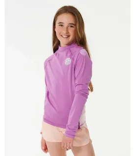 Ripcurl Icons UV Brushed Girls Long Sleeve (2024) - Neon Purple