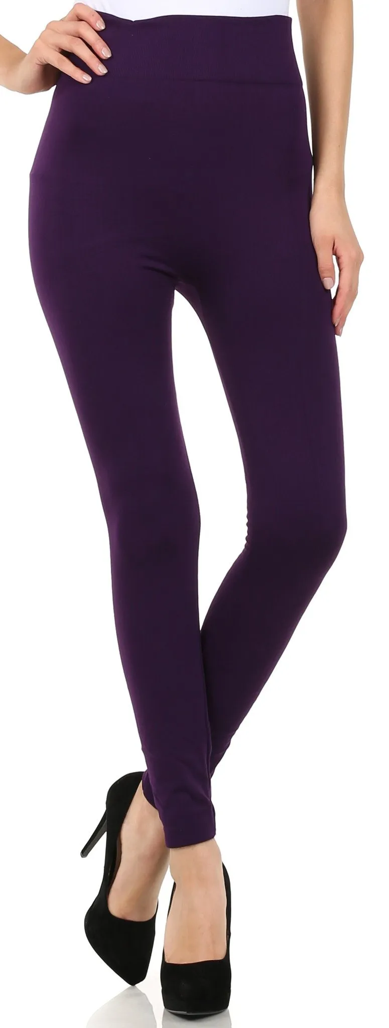 Sakkas Warm Soft Faux Fur Lined High Waist Leggings