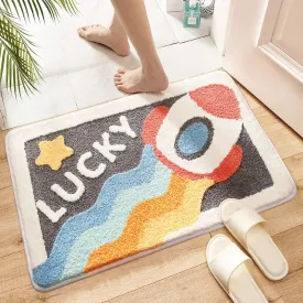 SINOTAO  -  Cartoon Planet Rocket Universe Non Slip Carpet Entrance Mat Bathroom Absorbent Floor Mat Machine Washable Kids Rugs Boys Bedroom