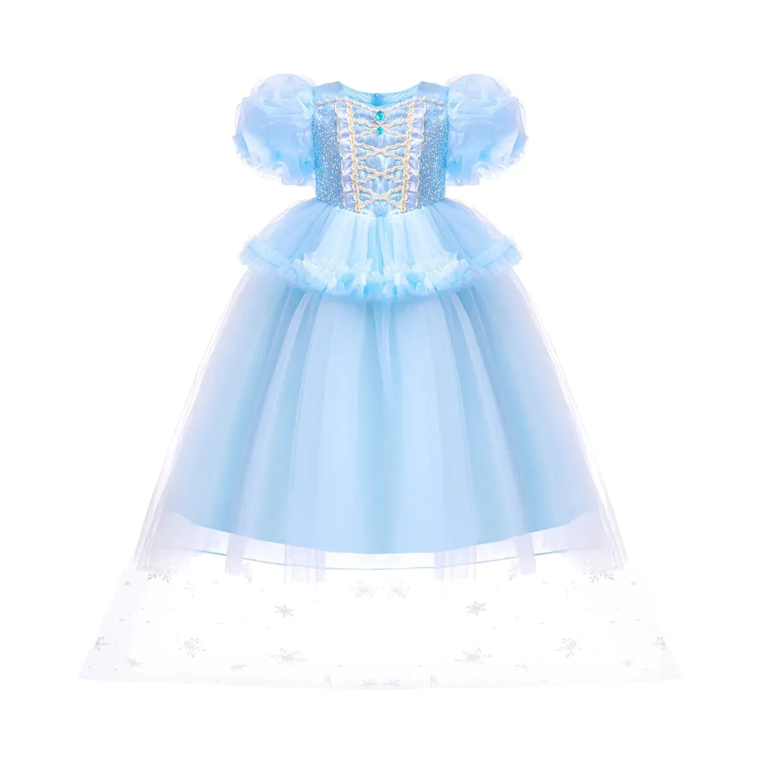 Stylish Toddler Kid Cosplay Elsa Christmas Sequin Queen Halloween Snow Party Princess Dress-up