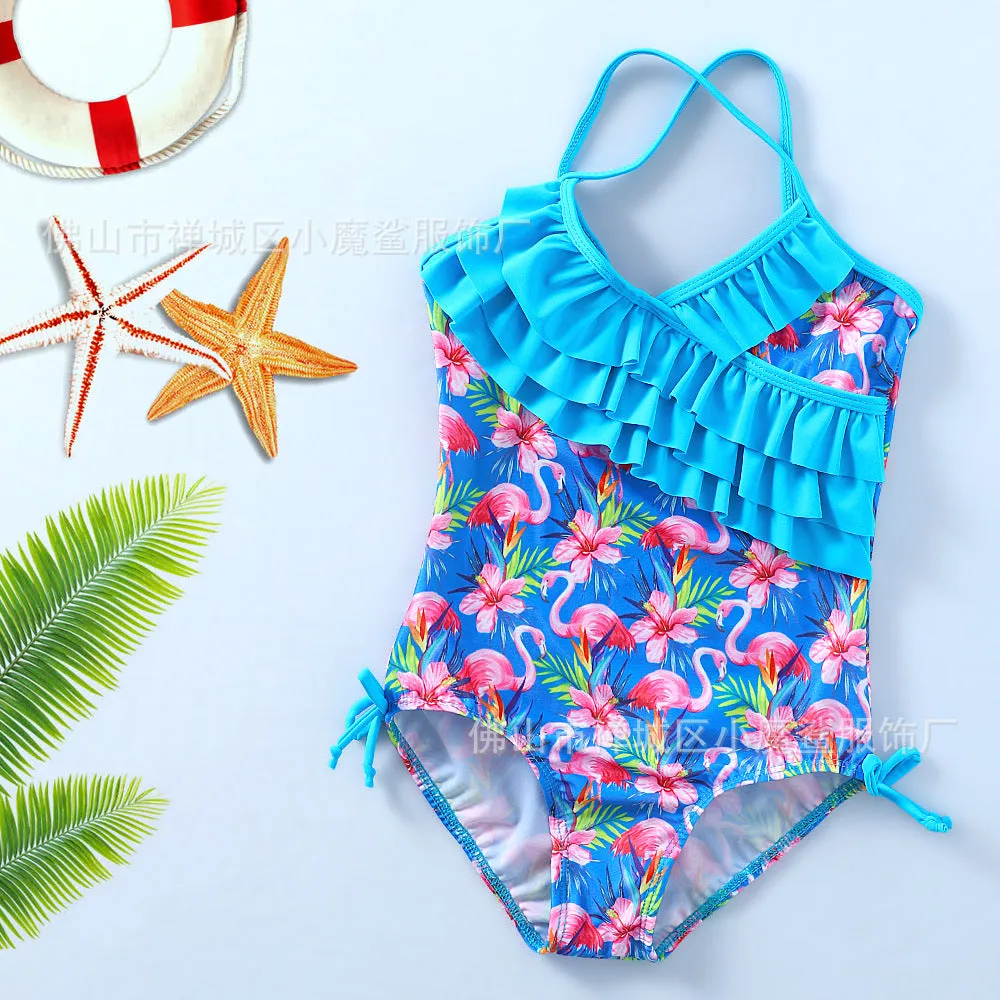 Swimsuit children's flag Independence Day girls clothes Swimwear