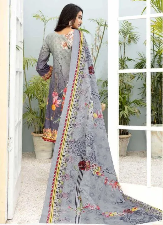 Unstitched Cotton Purple Salwar Suit Pakistani Dress Material