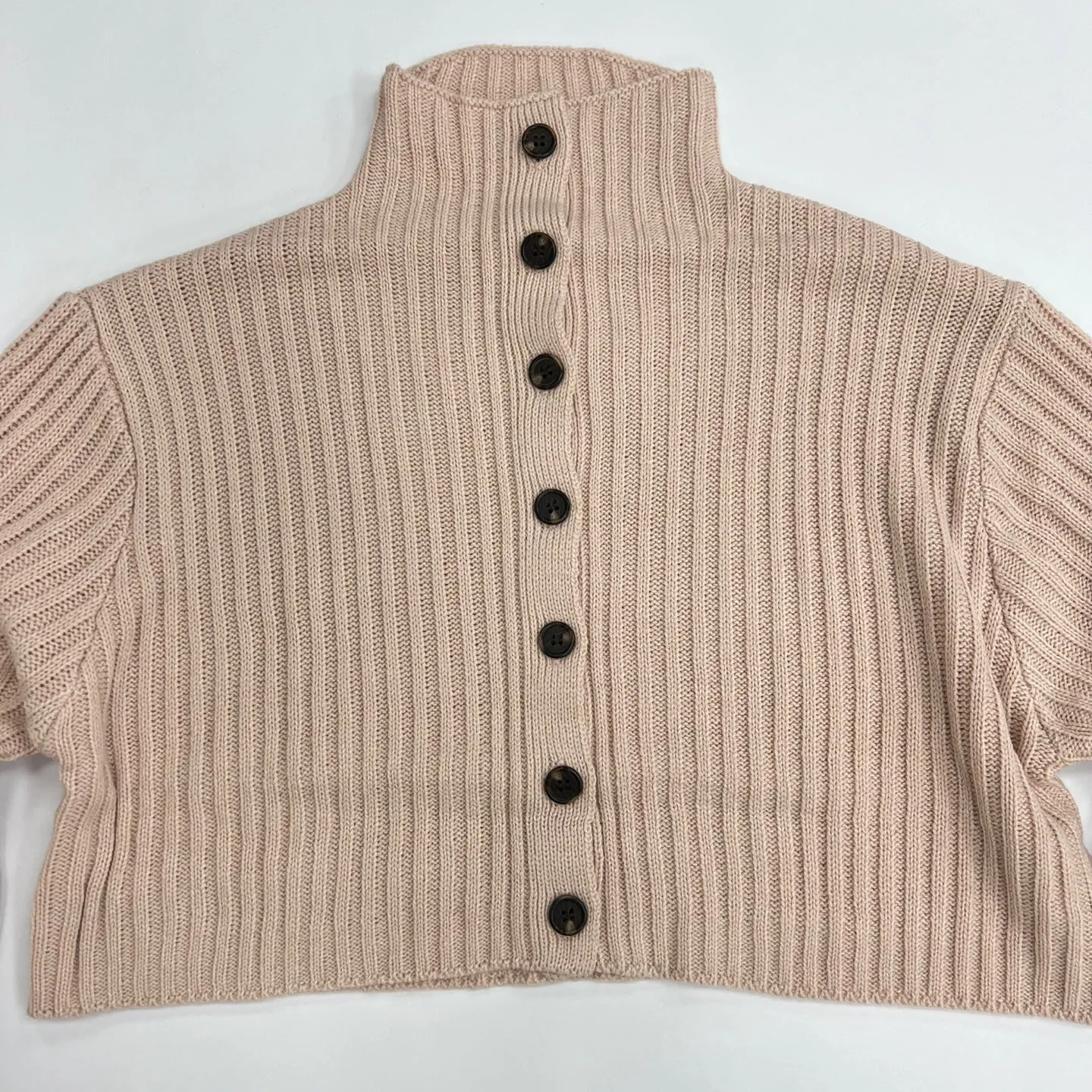 Women Button up Cropped Sweater Top